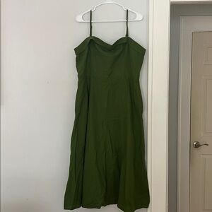 Abercrombie Linen Green Strapless Dress